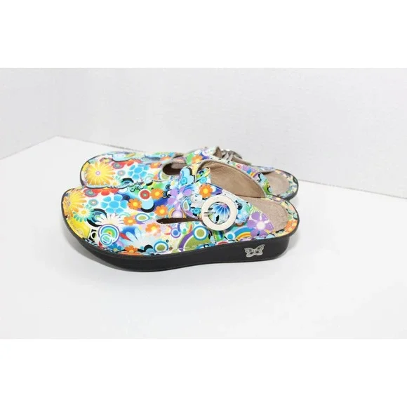 Alegria Donna Hippie Chic Psychedelic Slides Floral Slip On Clogs Shoe 36 H14430 - Picture 2 of 12